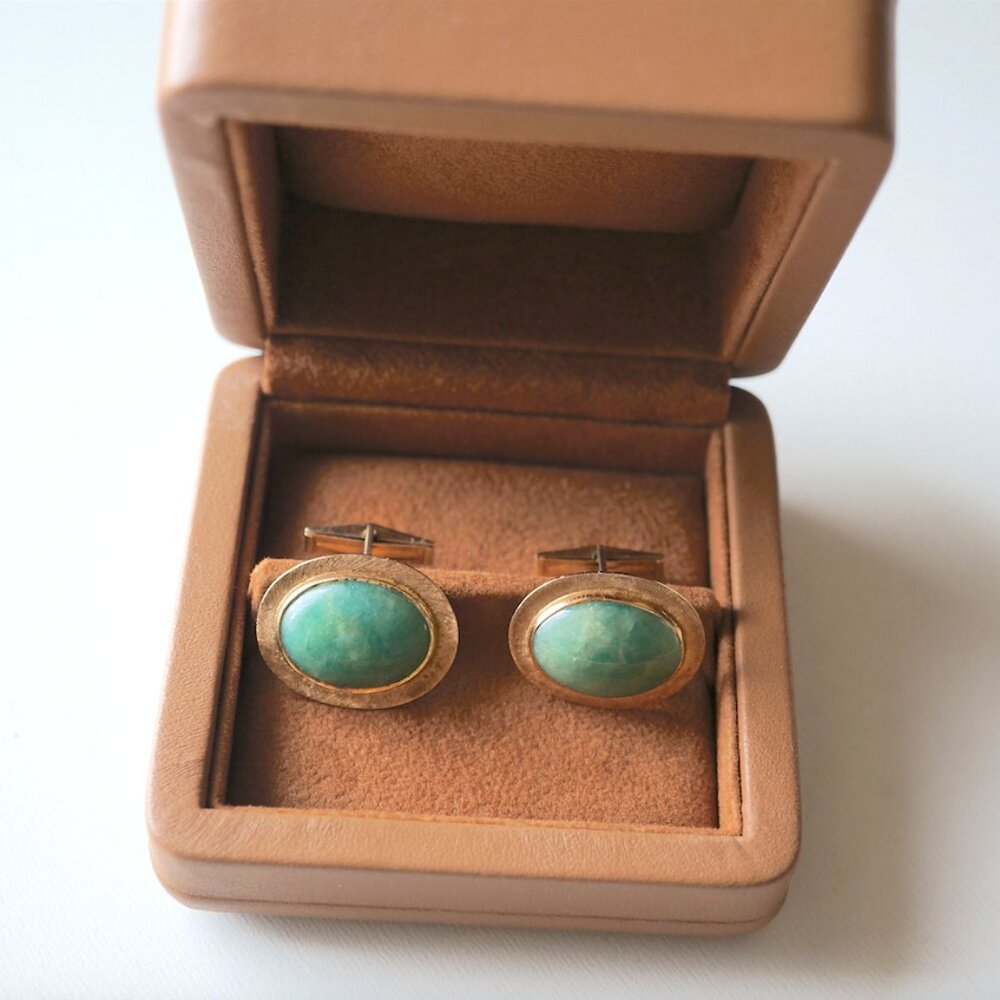 14k Gold & Jade Cufflinks